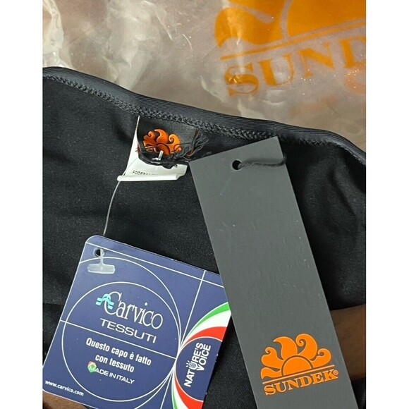 Sundek Swimwear Bikini 2 Piece XXL Cheeky Bottom XL Triangle Top Bead Black Pink - Picture 7 of 7